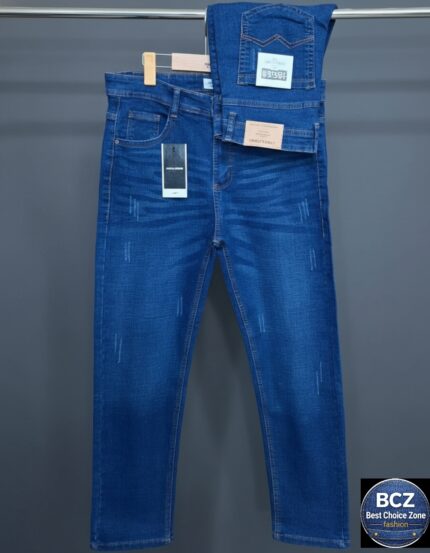 Denim (জিন্স) Pants - ডিপ ব্লু আচড় ডিজাইন