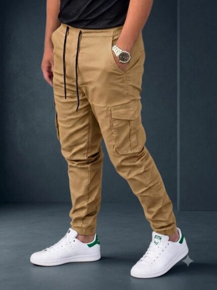 twill joggers - Light-Brown