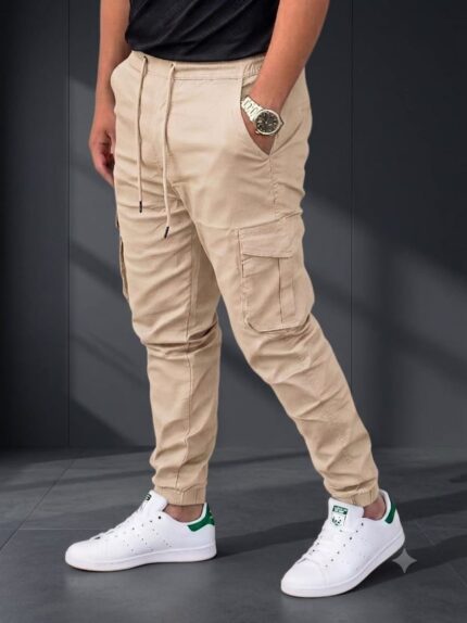 twill joggers - Cream
