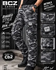 Camo Cargo Pant for Men – Black Camo (CB2)