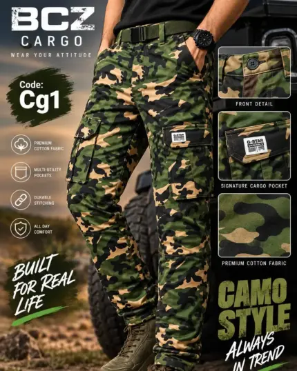 Camo Cargo Pant for Men – Green Camo (CG1)