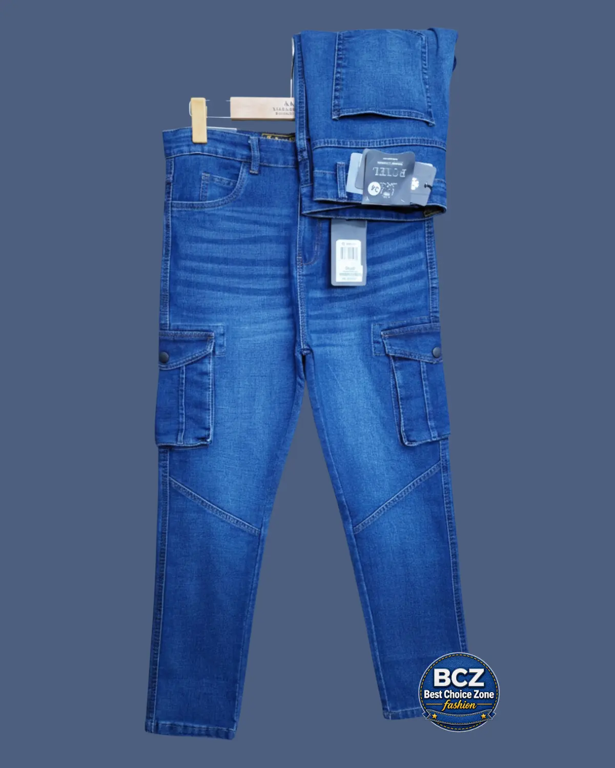 Deep Blue Cotton Jeans Cargo Pant for Men – Stylish Denim Cargo Pants Deep Blue Cotton Jeans Cargo Pant for Men – Stylish Denim Cargo Pants