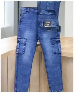 Fresh ও stylish casual look-এর জন্য Light Blue Cotton Jeans Cargo Pant। Light blue denim shade, multiple cargo pockets ও detailed stitching-এর combination আপনার everyday outfit-এ যোগ করবে modern fashion vibe।