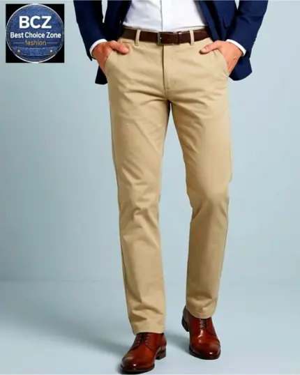 Twill Gabardine Pant Beige – Smart Casual Formal Trouser