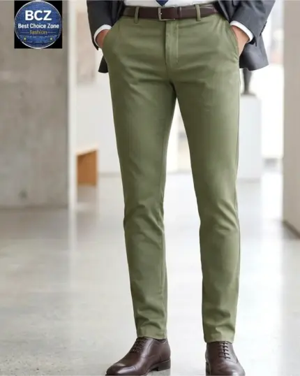 Twill Gabardine Pant Olive Green – Stylish Formal & Casual Trouser
